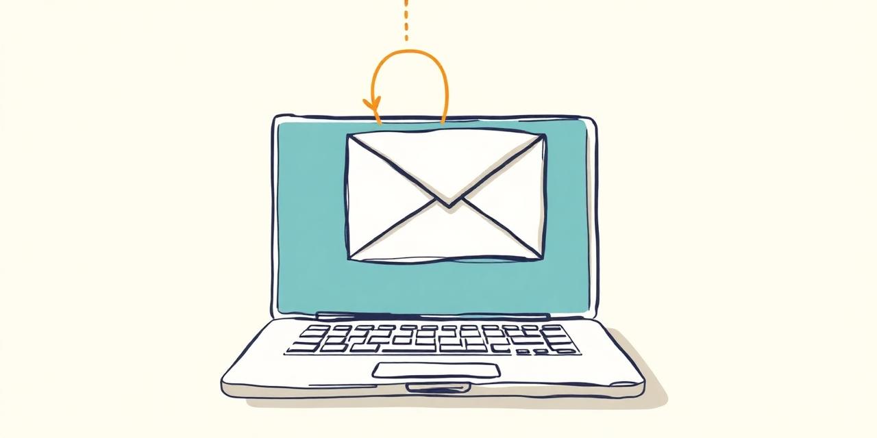 Laptop with an envelope on the screen